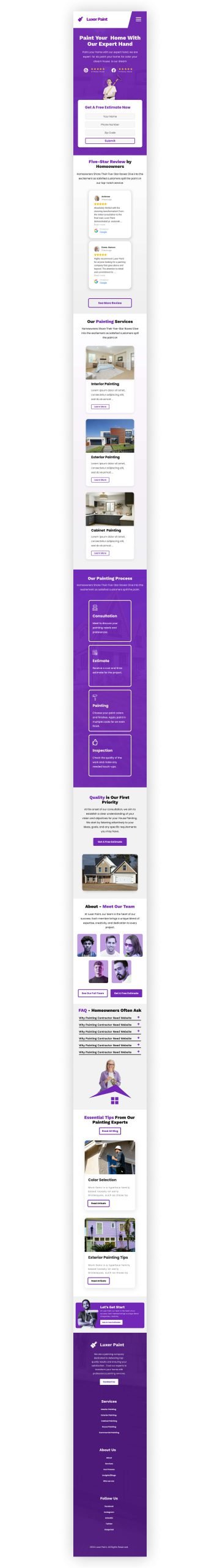 Full Website Design For, Mobile Version